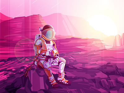 Astronout alien astronout comet dashboard earth galaxy hello illustraion landing page lifu studio mars pink planet rock space ui web design