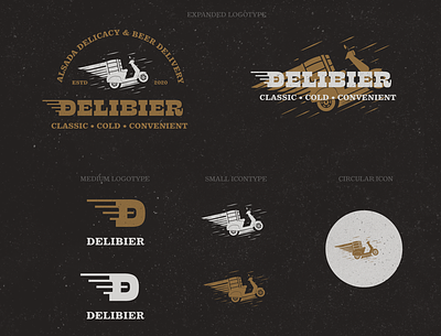 Logo Branding for Delibier beer beer delivery clean delivery app design grunge illustration logo rustic typography vector vespa