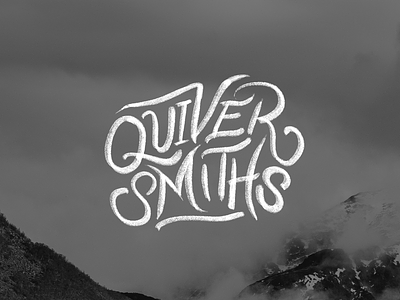 QuiverSmiths Logo black and white branding brush calligraphy clean design handwritten illustration logo typography