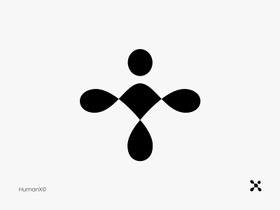 HUMAN X brand clean fluid human intelligent liquid logo mark minimal simple smart symbol xpert