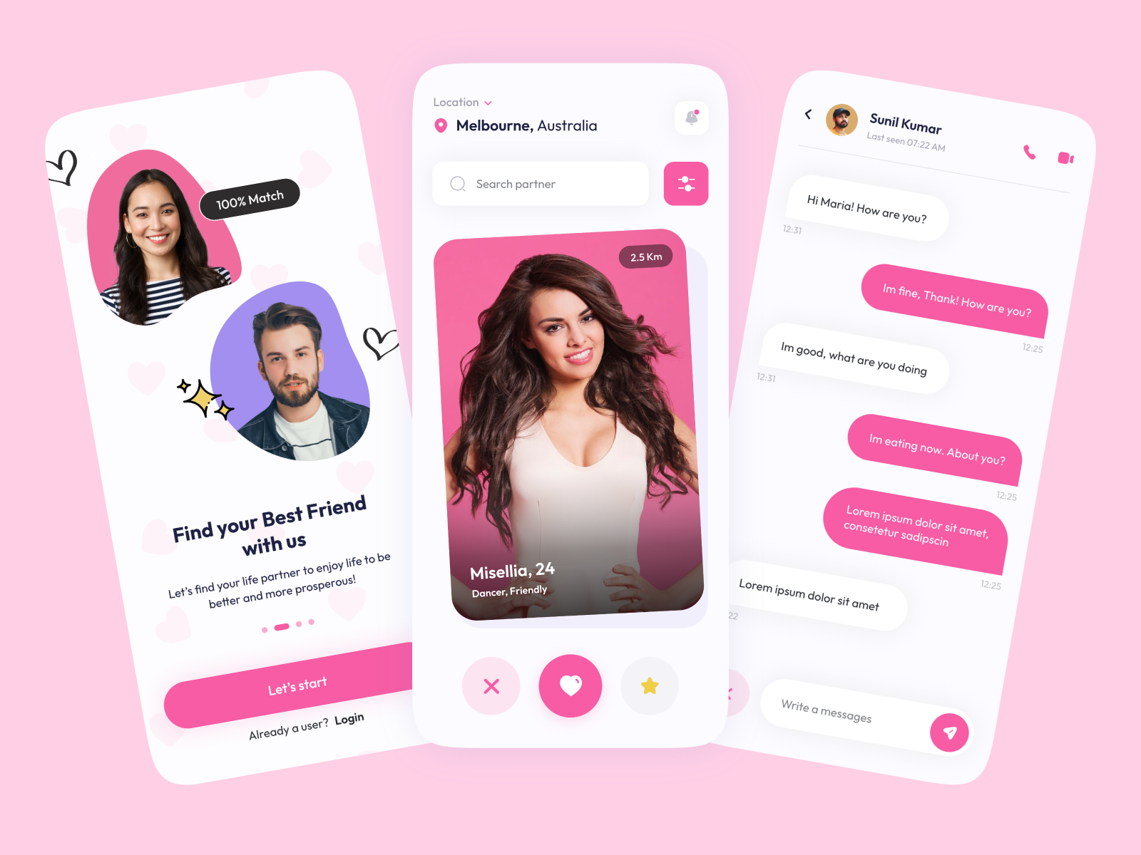 Dating App Mobile Design by Hemant Sharma on Dribbble