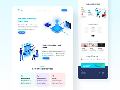 Tru Technology 3d animation illustration landing page design 3d animation app art blue brand branding design illustration minimal typography ui web webdesign website