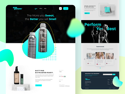 Gym Perfume Landing Page ui ux 3d design 3d animation app branding design flat icon illustration illustrator art logo minimal perfume typography ui ux vector vector art web webdesign website