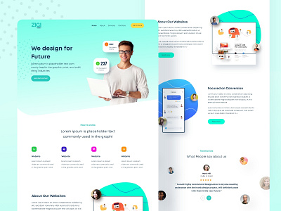 Web & Digital Agency Landing Page illustration website design 3d 3d animation app art branding design digital agency flat icon illustration illustrations logo minimal typography ui ux vector web webdesign website