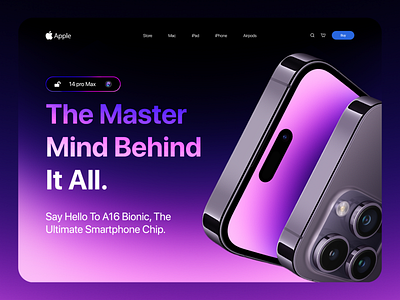 Apple Product - 14 Max Landing page apple branding design iphone mockup nft typography ui web web design