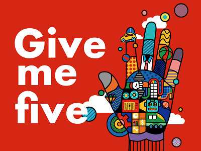 Give me five! ad branding design graphic illustration typography visual effects