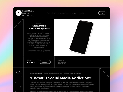 Social Media Addicts Anonymous branding clean design minimal ui user experience design user experience prototype user inteface web web design webdesign