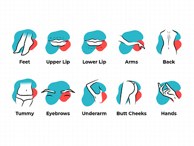 Hair Waxing Service Application Icons app branding clean design flat icon illustration minimal ui user center design user experience design user experience prototype user inteface vector web