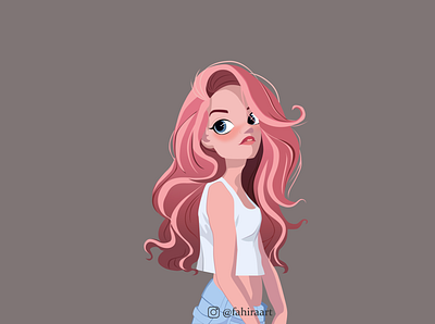 Pinky Hair design illustration
