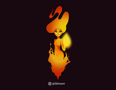 Fire Girl design fire flat girl illustration vector woman
