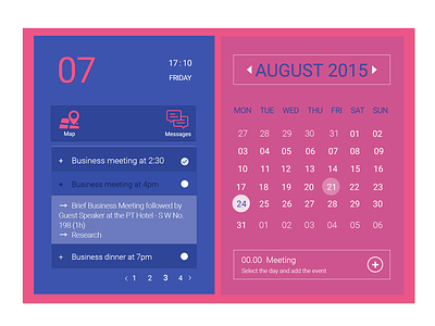 Events Calendar / Scheduler - August bold colors calendar creative events calendar simple webdesign