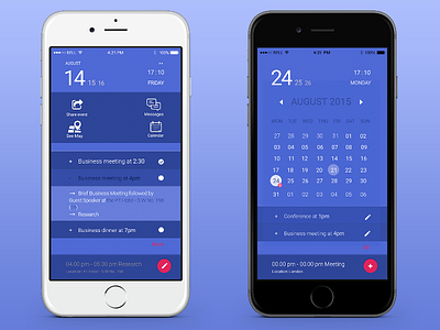 Mobile schedule app app calendar design indigo schedule webdesign