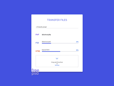 Transfer File Freebie card free psd free ui freebie transfer files ui