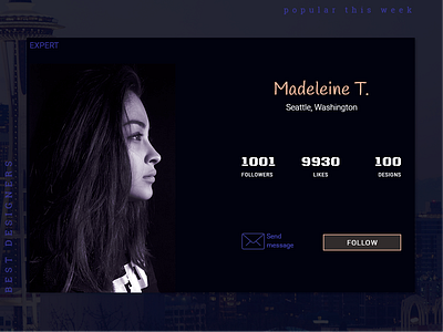 User Profile dark ui designer profile ui user user profile