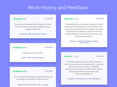 Feedback section - section from Fresh UI Kit