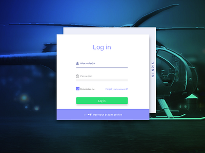 Login Form bold form game indigo login material material design modal sketch steam