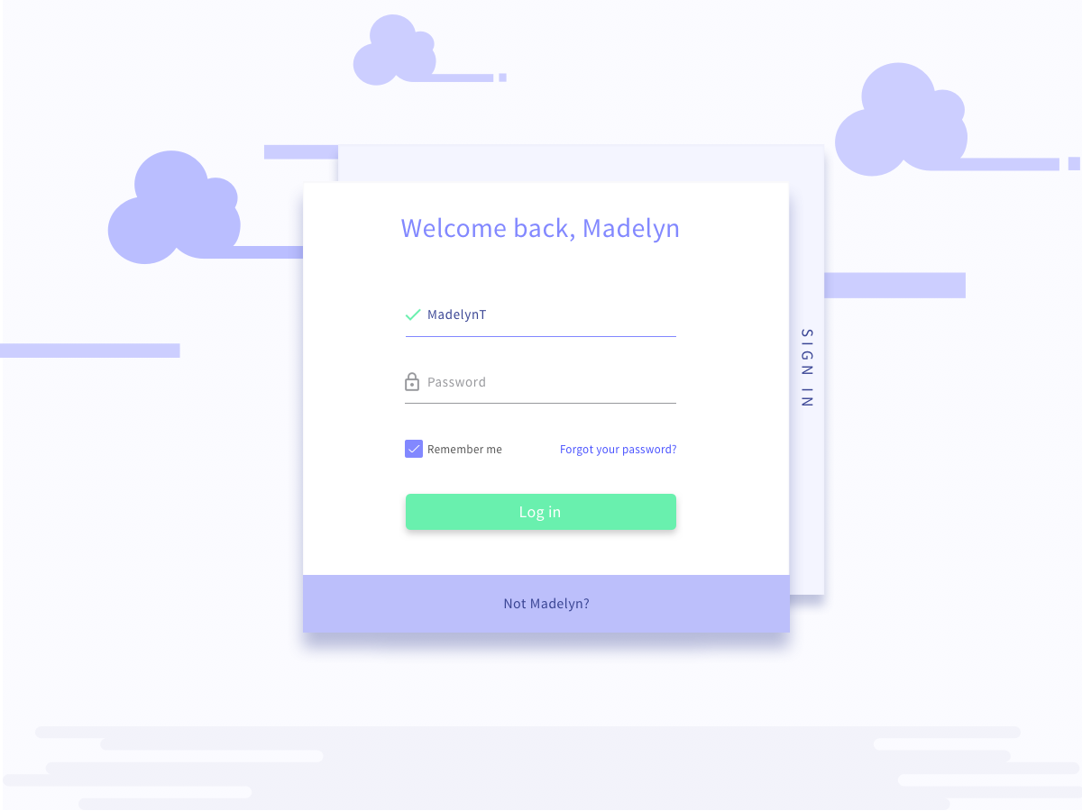 Login, fresh UI by Madalina Taina on Dribbble