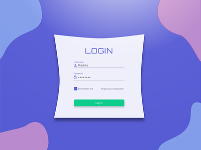 Login page form indigo login material design pink ui