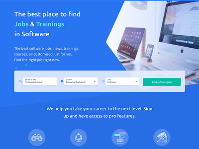 Landing page for a jobs platform by Madalina Taina on Dribbble