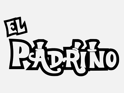 El Padrino (The godfather) design graphic illustration logo typefont