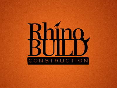 Rhino Build Construction brand branding identity logo oxpecker rhino typography