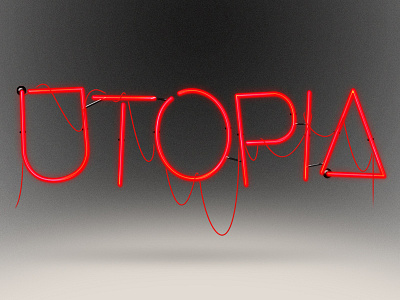 Utopia neon typography