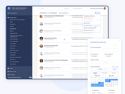 Dashboard — employee list