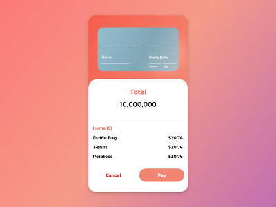 Credit Card Payment Screen concept design ui ux