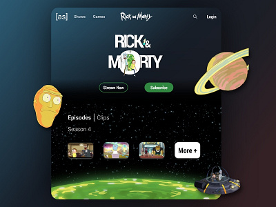 Rick and morty concept website design