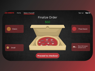Pizza Builder Website Design builder concept design order ordering piiza pizza web