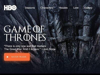 Game of thrones Concept Website concept design game got of thrones ui ux web website