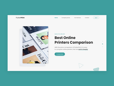 Online printers comparison - Website app clean design clean ui homepagedesign landing page print design slider design ui ui design ux design website concept website design