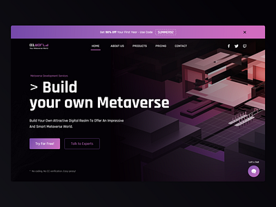 Free - Landing Page Metaverse Development Services