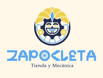 Zapocleta logo bicicleta branding bycicle logo mechanic repair vector zapotec