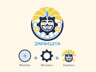 Zapocleta logo - explanation bicicleta branding bycicle logo maya mechanic repair zapotec