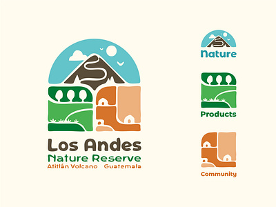 Los Andes Natur Reserve Logo branding community logo logotipo multipurpose nature productshot volcano