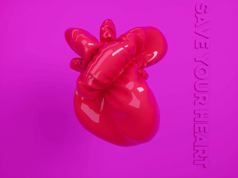 Save your heart 3d 3dmodelling animated animation c4d cinema4d design heart motion graphics