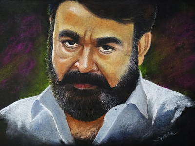 Soft pastel work - Mohanlal art concept design drawing illustraion mohanlal pastel