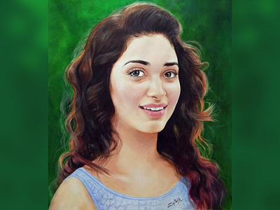 Portrait painting - Thamannah acrylic acrylic painting actress art artist bollywood collywood design designs drawing film indian painting south indian actress thamannah