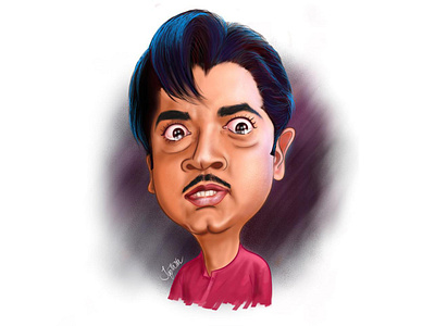 Prem Naseer- caricature art caricature cartoon concept digital painting illustration indian actor ipad naseer