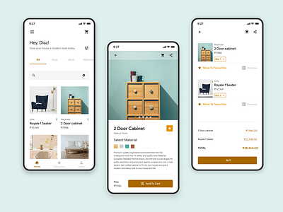 E-Comm app design for furniture store