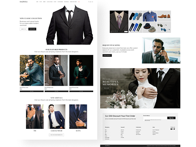 Website E-Commerce app black design e commerce minimalism suits tie website
