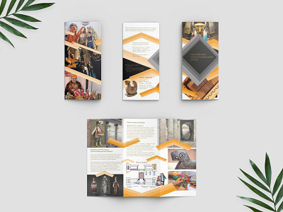 Trifold for the Museum of Ethnography branding branding design graphic design museum orange polygraphy print print design student project student work trifold trifold brochure