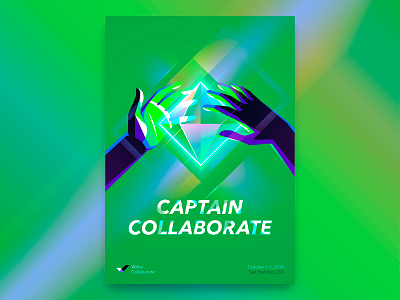 Captain Collaborate brand identity collaboration conference design event hands illustration poster superhero superpower vector wrike