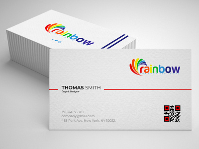 new logo & business card design branding business card clean corporate creative design flat graphic design logo modern new collection new concept photoshop rainbow simple typography