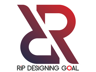 R letter logo design for RIP DESIGNING GOAL