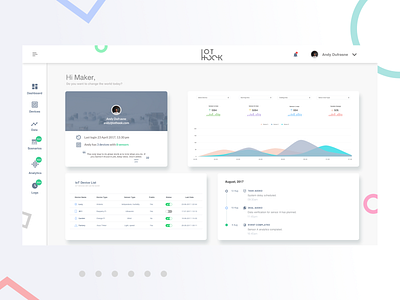 IoThook dashboard design iot maker minimal app design monitoring