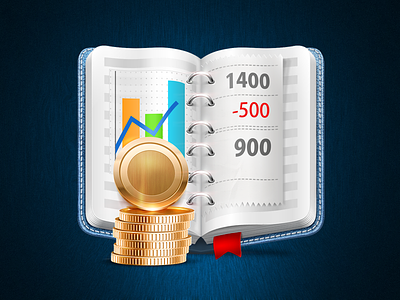 MoneyControl Icon app blue book coin control graphics icon illustration imac macos money
