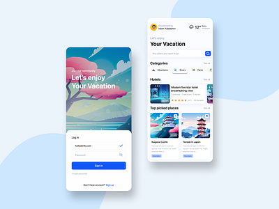 Travel App UI design