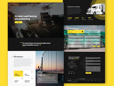 US Transline Transportation & Technology Landing Page Part (1/2) design minimal ui ux vector web website